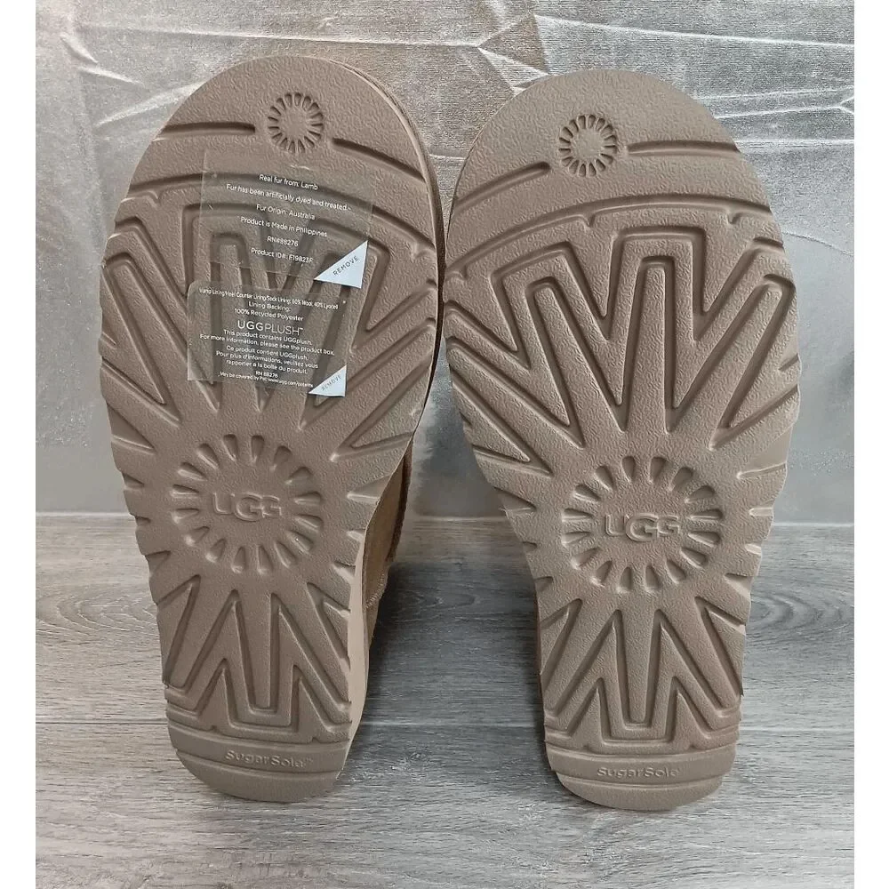 UGG Women's Mini Bailey Logo Strap Boots - Chestnut 11 - Picture 4 of 6